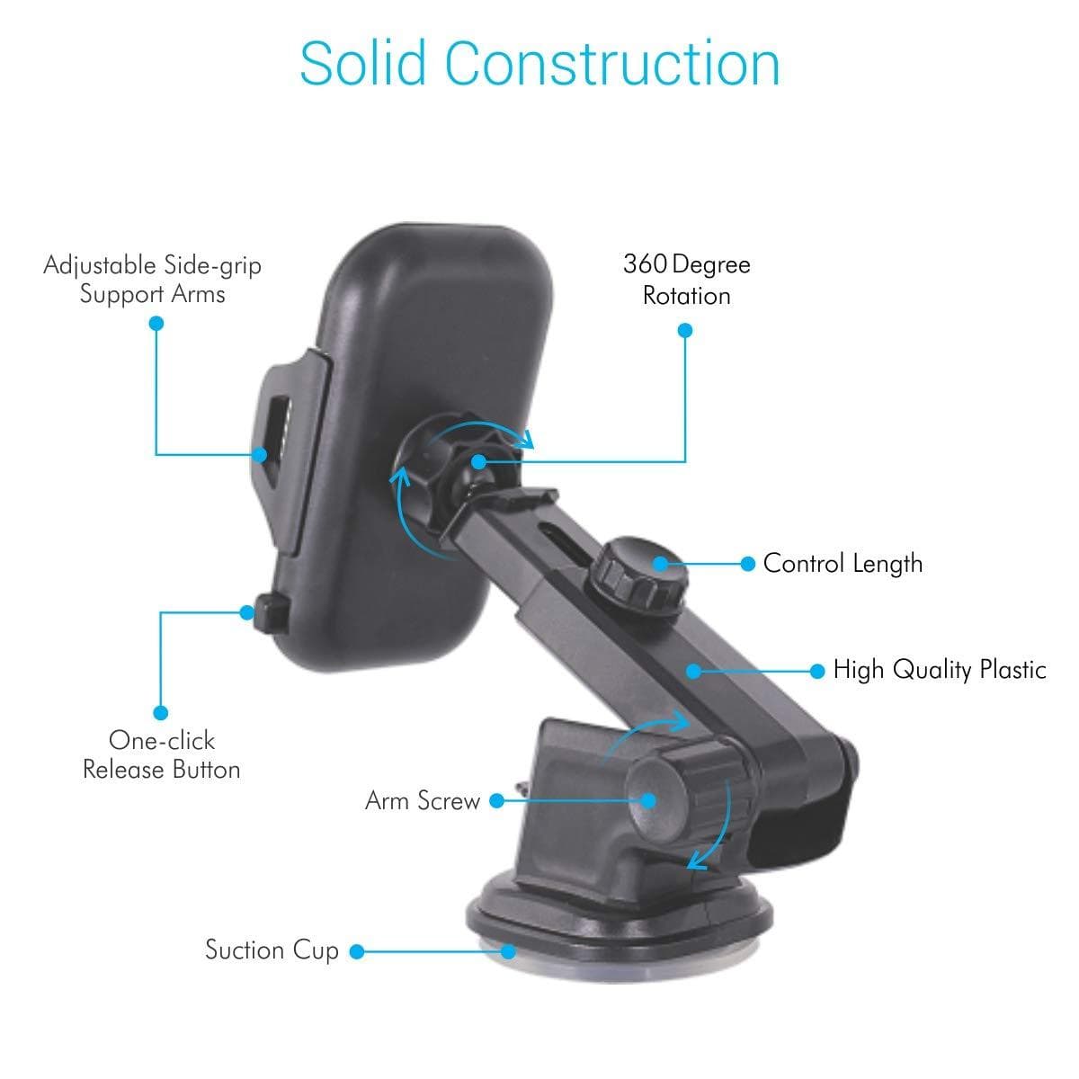 Portronics Clamp M POR-116 Car Mobile Holder-car mobile holder-dealsplant