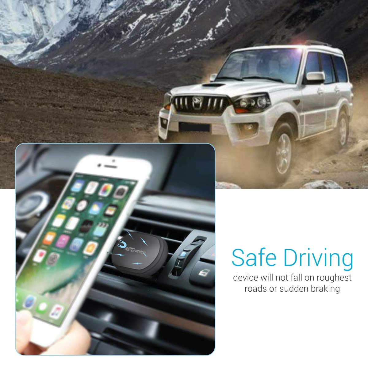 Portronics MAGNO POR-1069 Magnetic Car Mobile Holder with 360 Degree Rotation-Car Mobile Holder-dealsplant