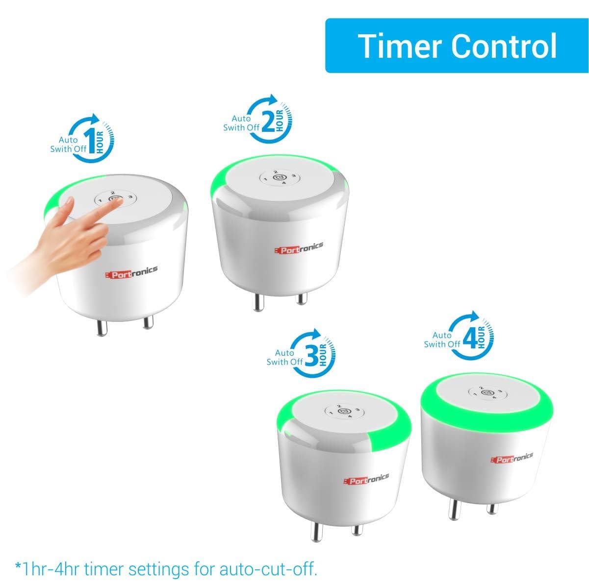 Portronics Adapto 464, a Wall Charger with Safe Time Control Auto Cut-Off, LED Indicator, Smart Plug, 2.4A Quick Charging Dual USB Port All iOS & Android Devices (White)-Chargers-dealsplant
