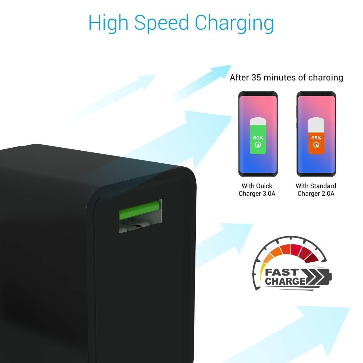 Portronics Adapto ONE 3A Fast Charging Adapter with 1M Type-C Cable-Chargers-dealsplant