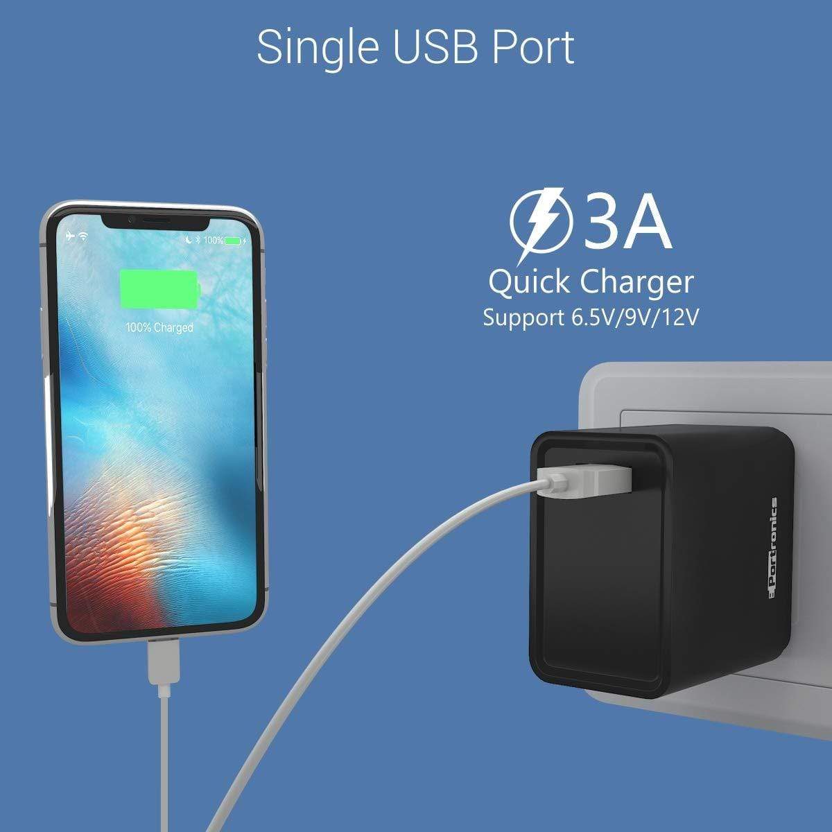 Portronics Adapto ONE 3A Fast Charging Adapter with 1M Type-C Cable-Chargers-dealsplant