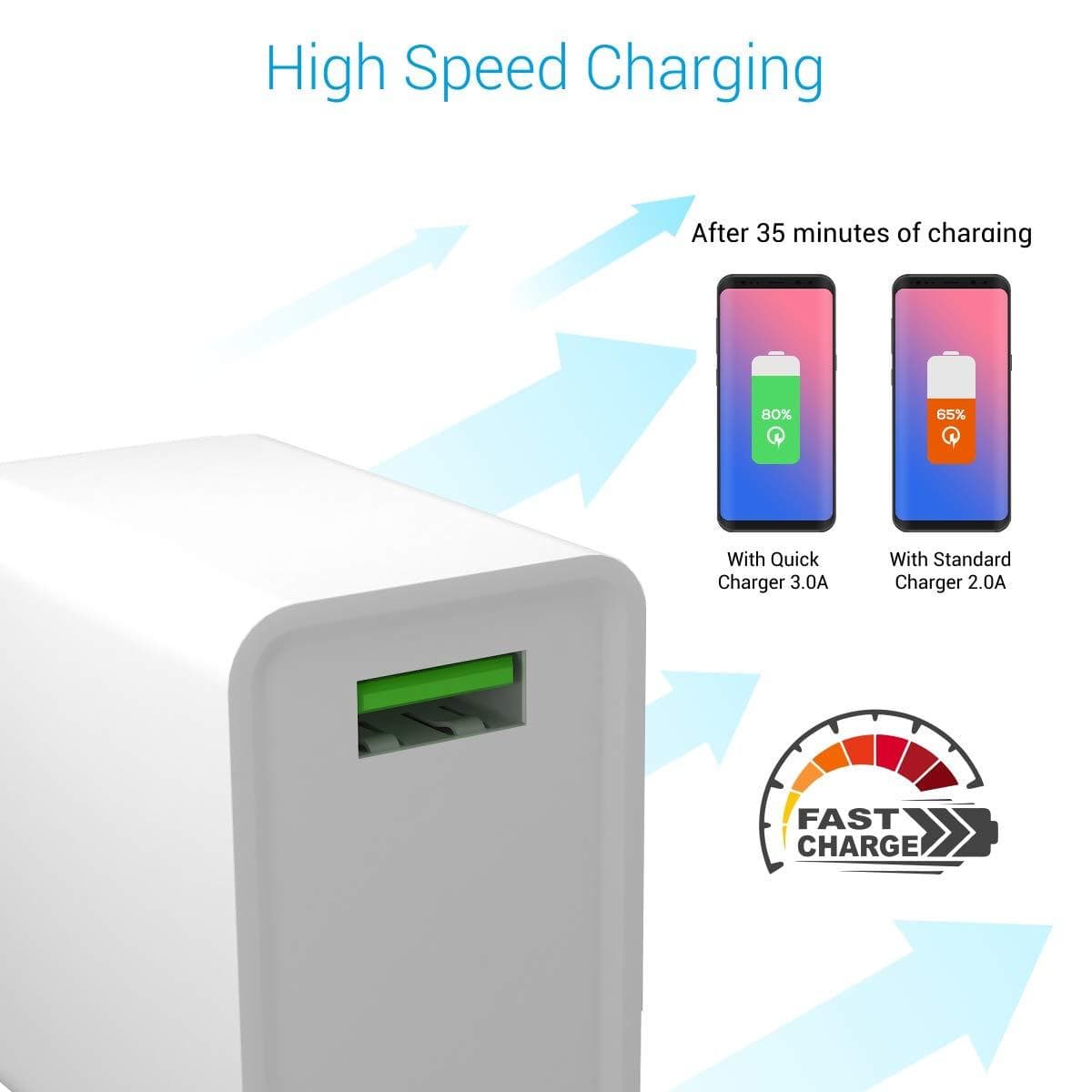 Portronics Adapto ONE 3A Fast Charging Adapter with 1M Type-C Cable-Chargers-dealsplant