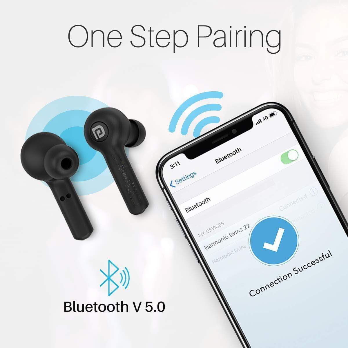 Portronics Harmonics Twins 22 Smart TWS Earpods Bluetooth Headset with Voice Assistant-Earbuds-dealsplant