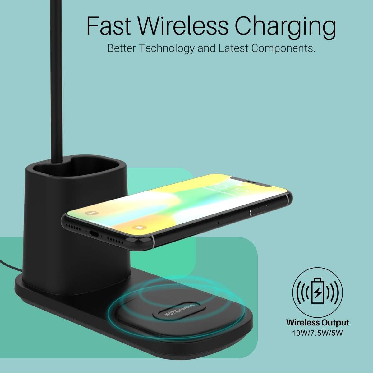 Portronics Brillo II Lamp with Wireless Charging-Lamp with Wireless Charging-dealsplant