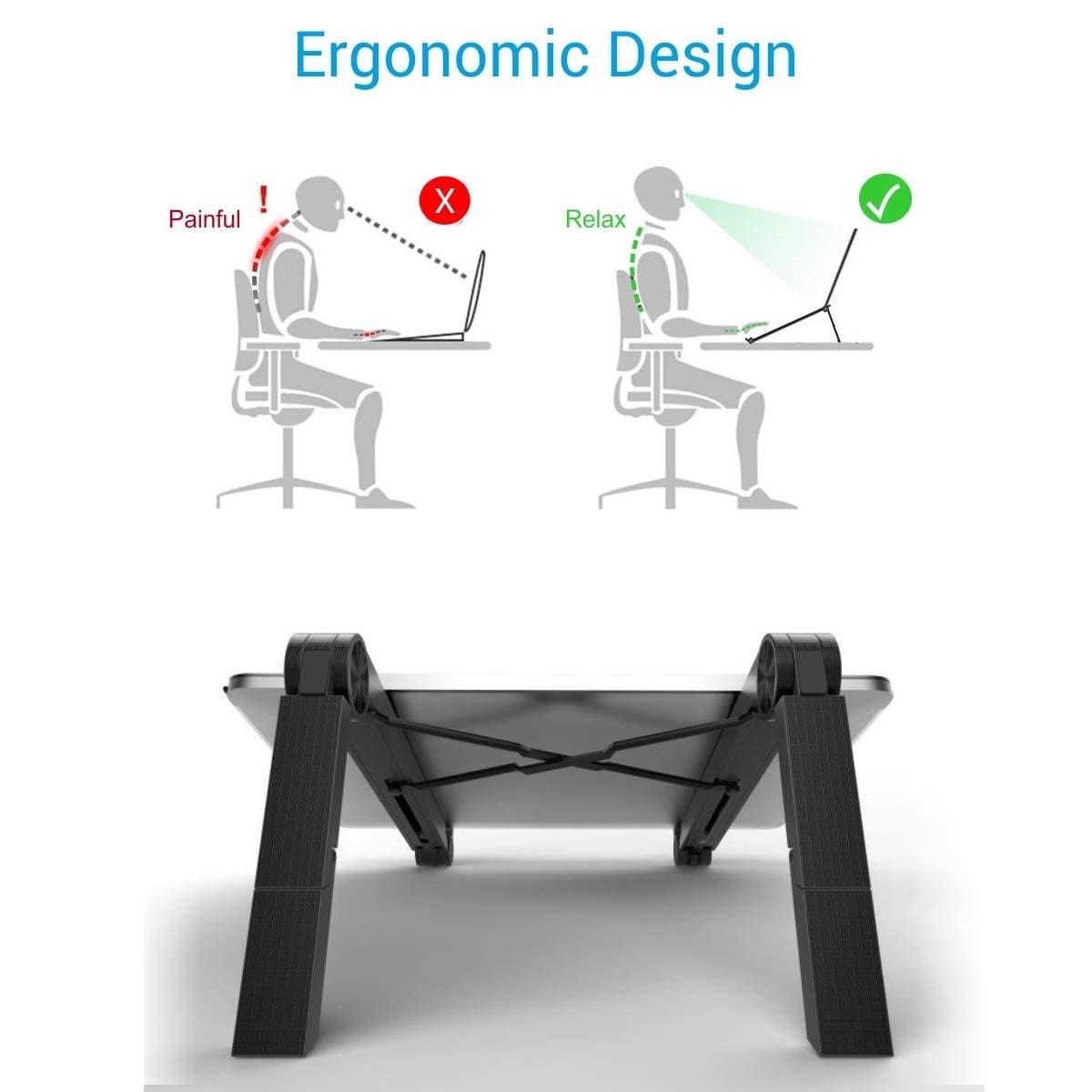 Portronics My Buddy Lite Plus POR-1118 Adjustable Height with Air-Ventilation Ergonomic Design Laptop Stand for Table Bed-laptop care-dealsplant
