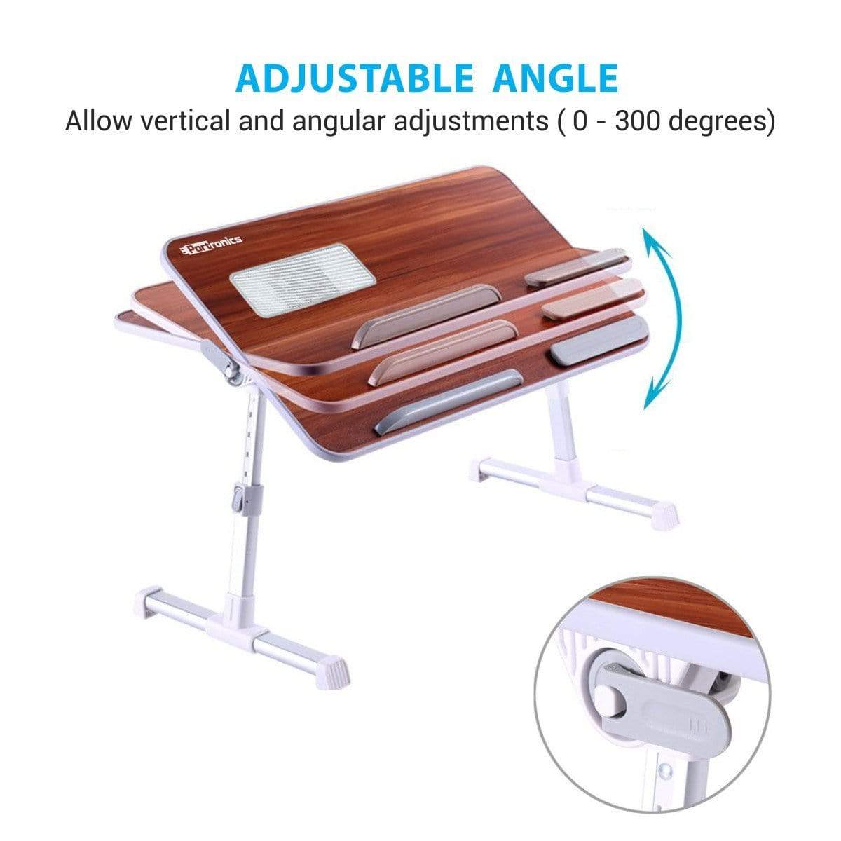 Portronics My buddy plus POR-895 Adjustable Laptop cooling Table Brown-laptop care-dealsplant