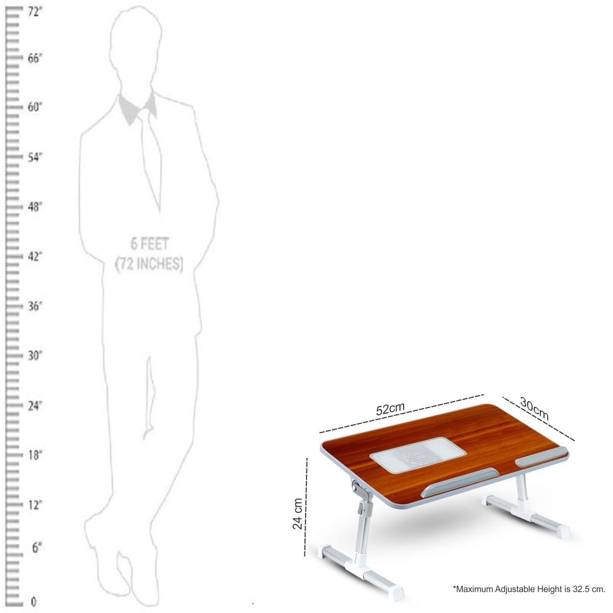 Portronics My buddy plus POR-895 Adjustable Laptop cooling Table Brown-laptop care-dealsplant