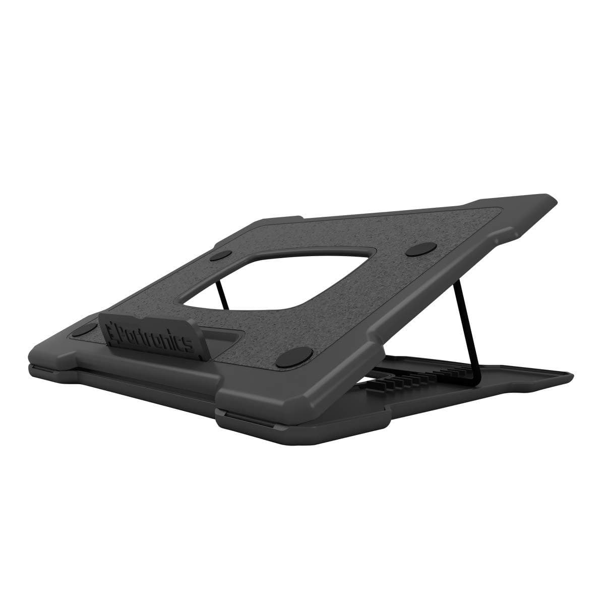 Portronics My Buddy Hexa III Foldable Laptop Stand, Air Ventilated, 12 Angle Adjustment, for 12 to 18 Inch Laptops (Black)-laptop care-dealsplant
