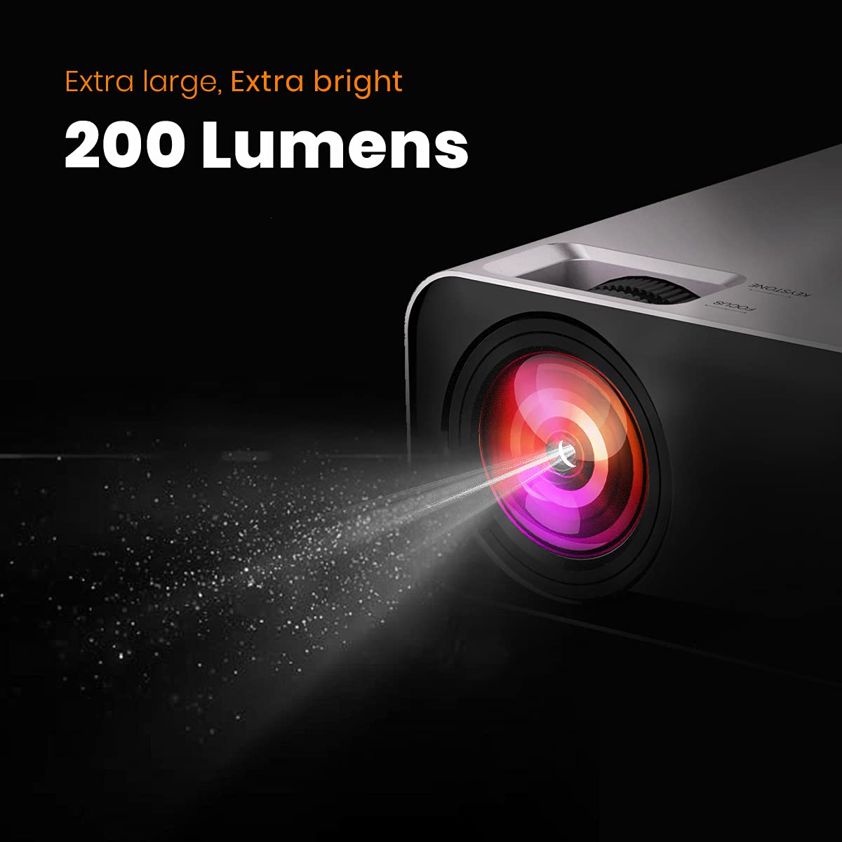 Portronics BEEM 200 Plus Multimedia LED Projector with WiFi 200 Lumens Android/iOS Mirroring with 4W Inbuilt Speakers-LED Projector-dealsplant