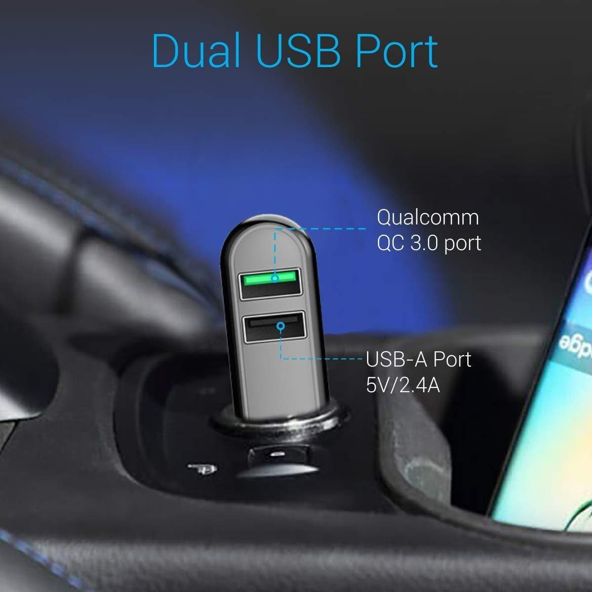 Portronics POR-005 CarPower Q 5.4A Car Charger with QC 3.0 Port and 2.4 USB Port-Power Bank-dealsplant