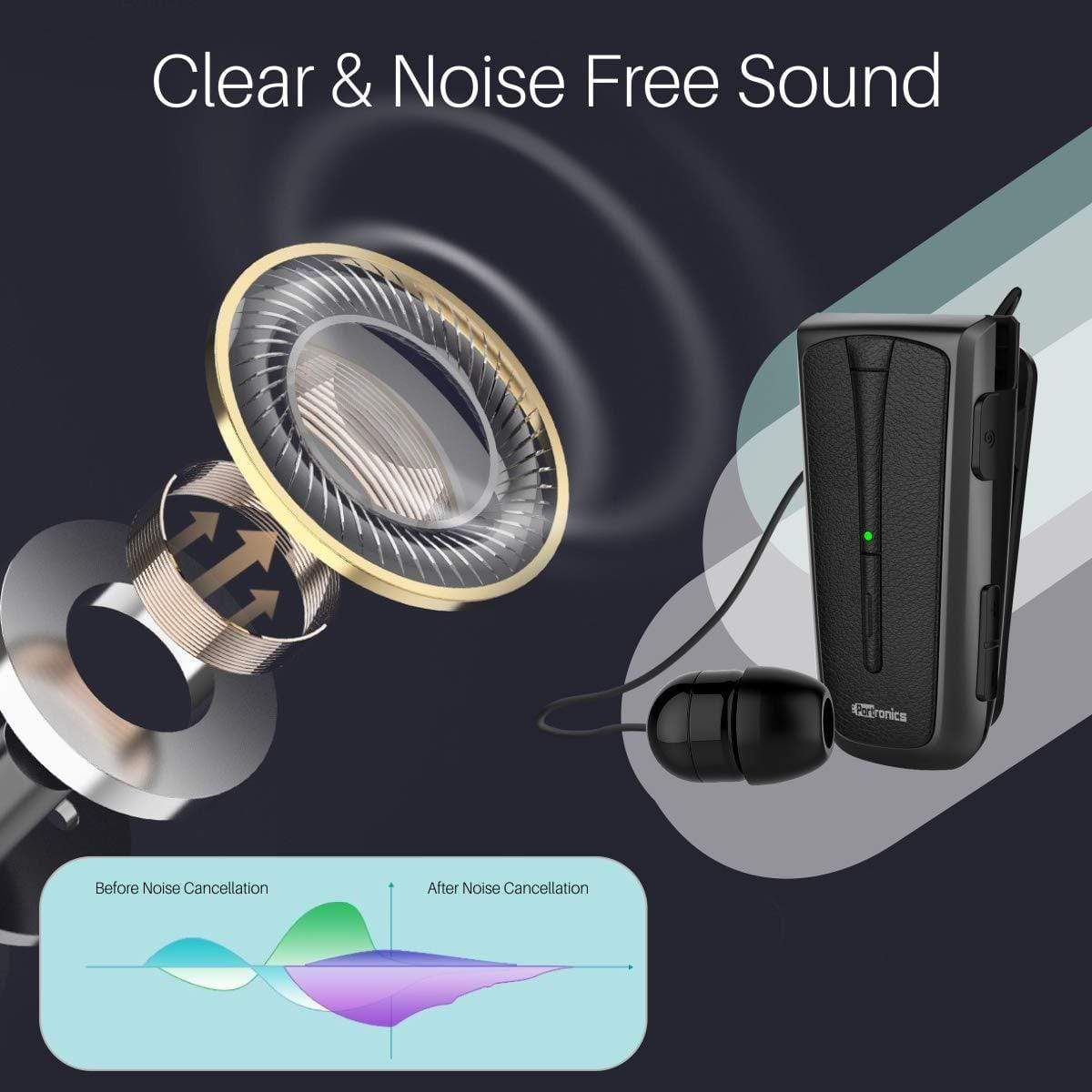 Portronics Harmonics Klip 4 Retractable Bluetooth Music & Calling Earphone-Retractable Bluetooth-dealsplant