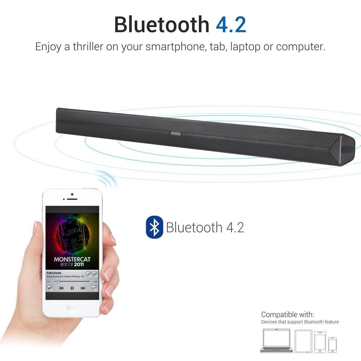 Portronics Sound Slick II 40W POR-936 Wired and Wireless Bluetooth Sound Bar-Sound Decoder Converter-dealsplant