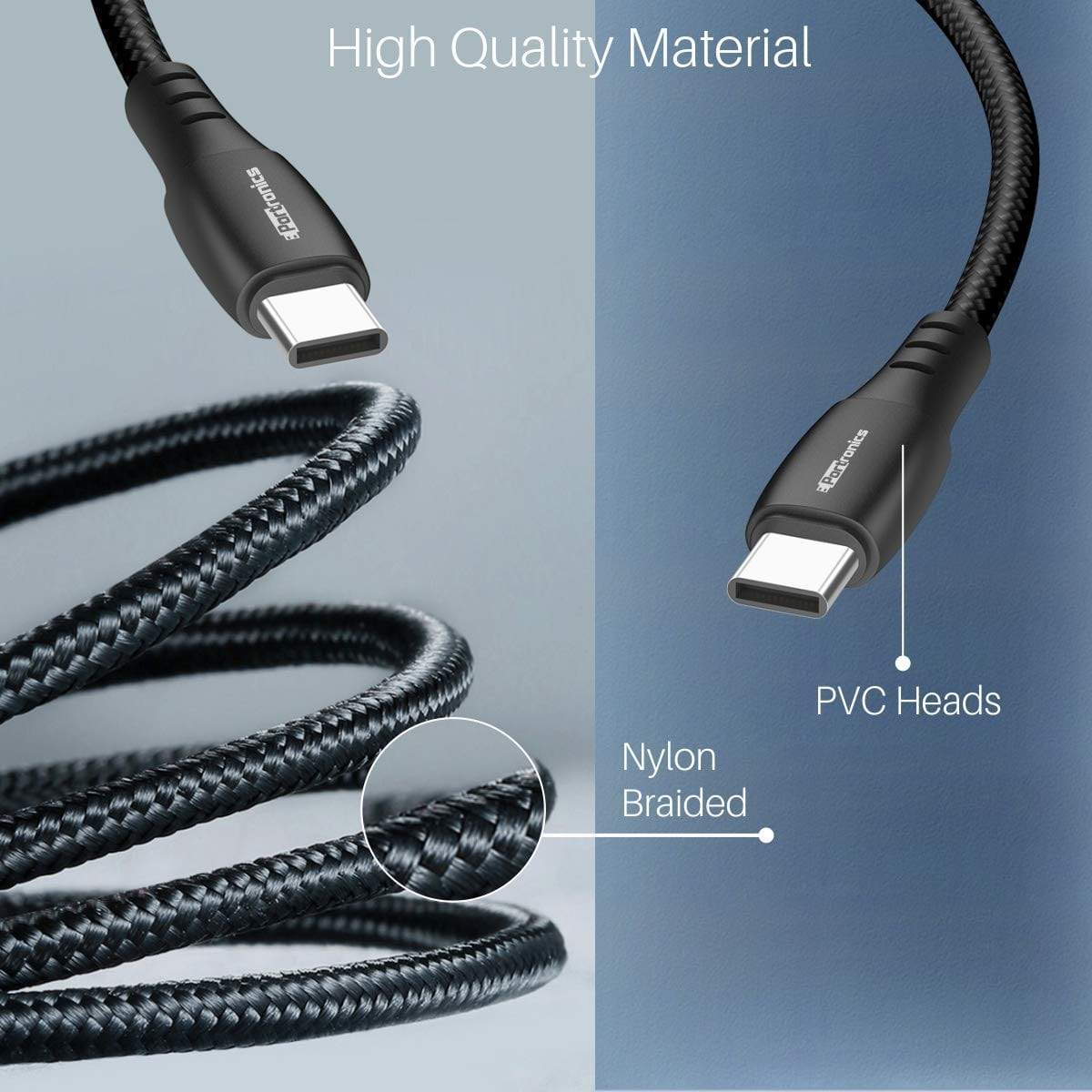 Portronics Konnect A POR-1173 1M Type-C to Type-C Cable with PVC Heads-USB CABLE-dealsplant