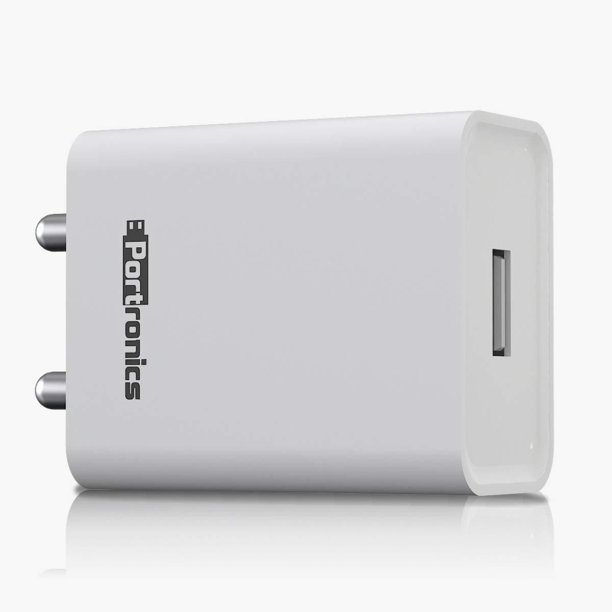 Portronics Adapto POR-1062 USB Wall Adapter with 2.4A Fast Charging Single USB Port Without Cable-Wall Adapter-dealsplant