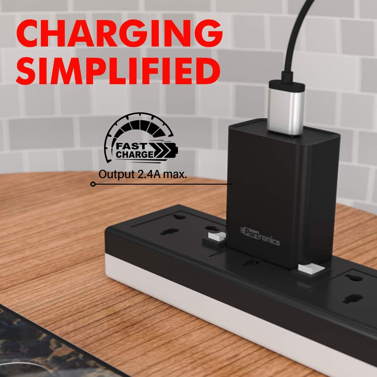 Portronics Adapto POR-1062 USB Wall Adapter with 2.4A Fast Charging Single USB Port Without Cable-Wall Adapter-dealsplant