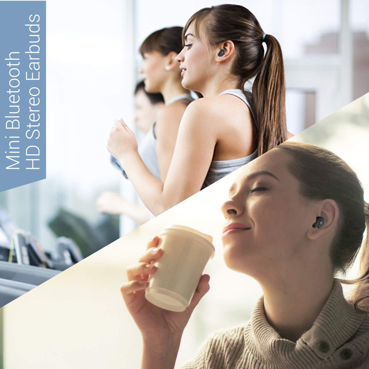 Portronics Harmonics Twins Mini POR-325 HD True Wireless Stereo Headphones with High Bass, LED Indicator, TWS Bluetooth 5.0 Wireless Earphones, Black-Wired Earphone-dealsplant