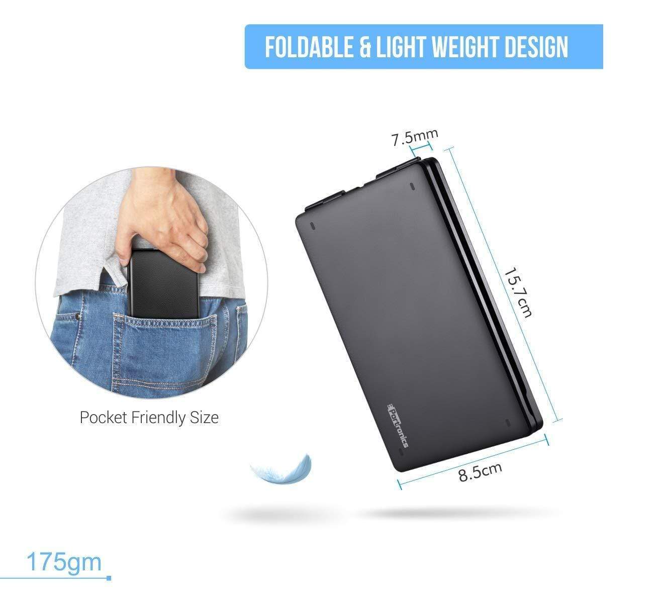 Portronics Chicklet POR-973 Foldable QWERTY Keyboard POR 973-Wired Keyboard-dealsplant