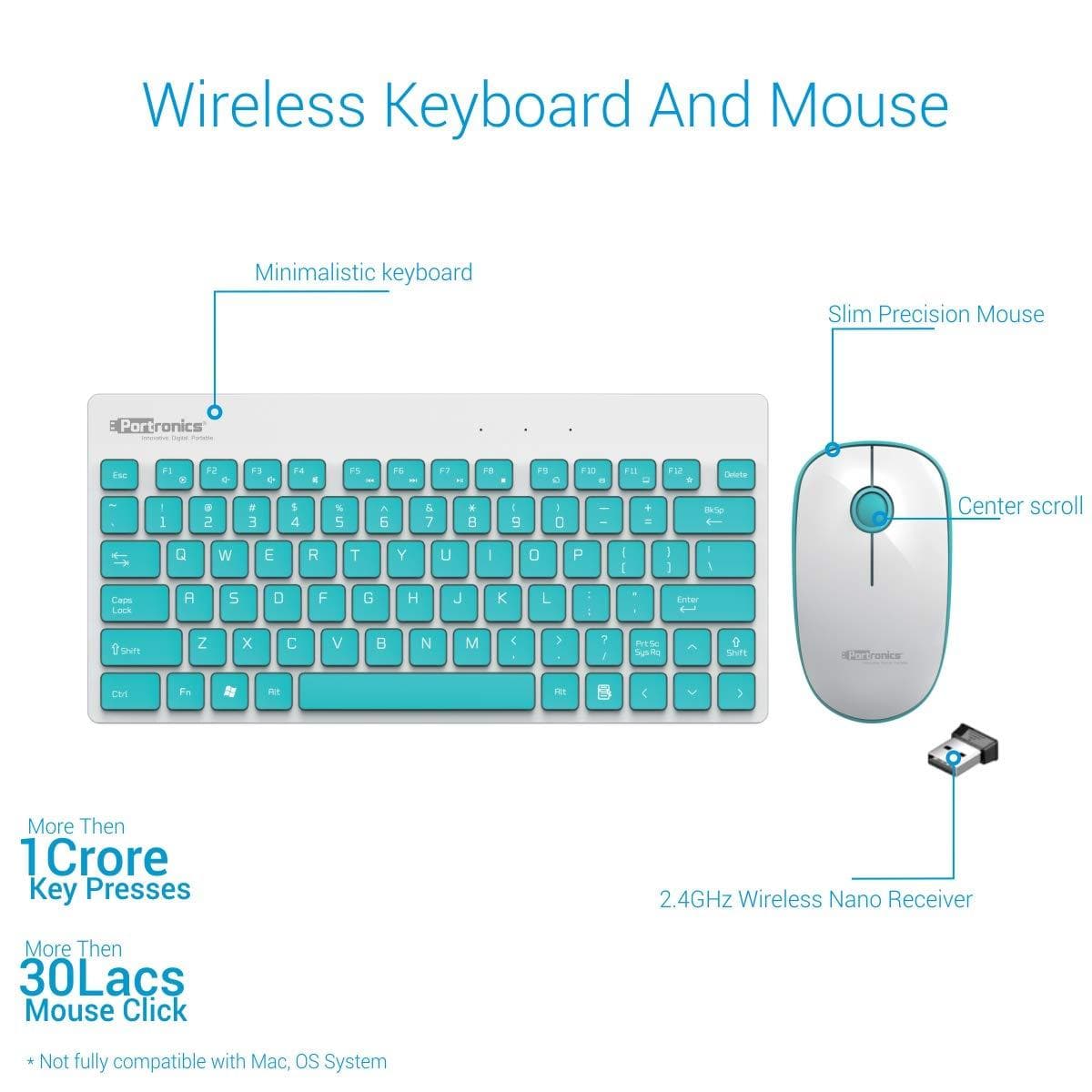 Portronics Key2-A Combo of Multimedia Wireless Keyboard & Mouse-Wired Keyboard-dealsplant