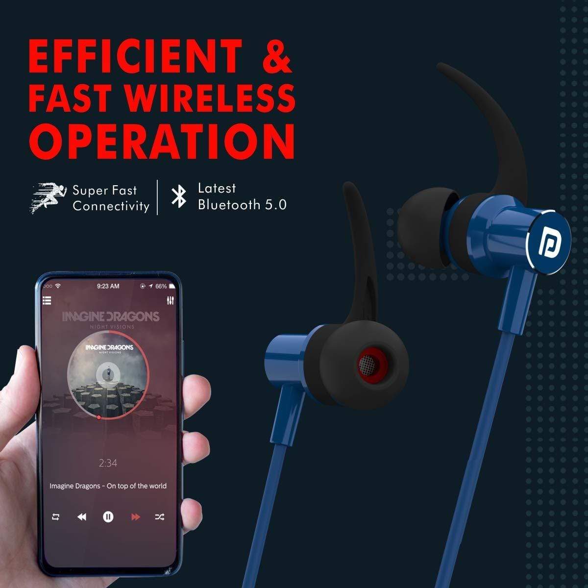 Portronics Harmonics 216 HD Stereo Wireless Bluetooth 5.0 Sports Headset with High Bass-Wireless Bluetooth-dealsplant