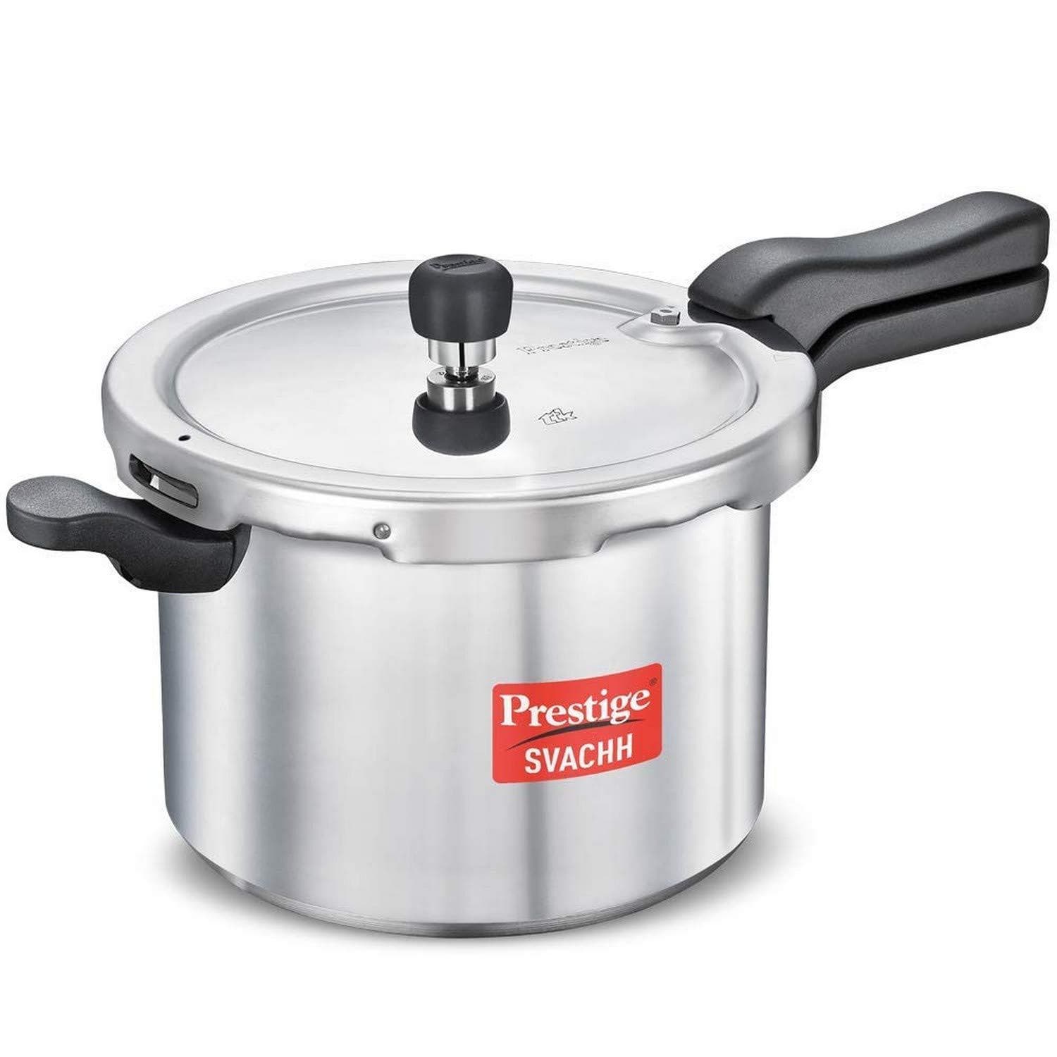 Prestige Svachh Aluminium Pressure Cooker, with Spillage Control, 5L-Home & Kitchen Accessories-dealsplant