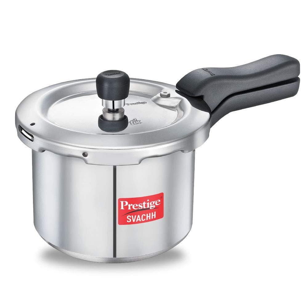 Prestige Svachh Aluminium Pressure Cooker, with Spillage Control, 5L-Home & Kitchen Accessories-dealsplant