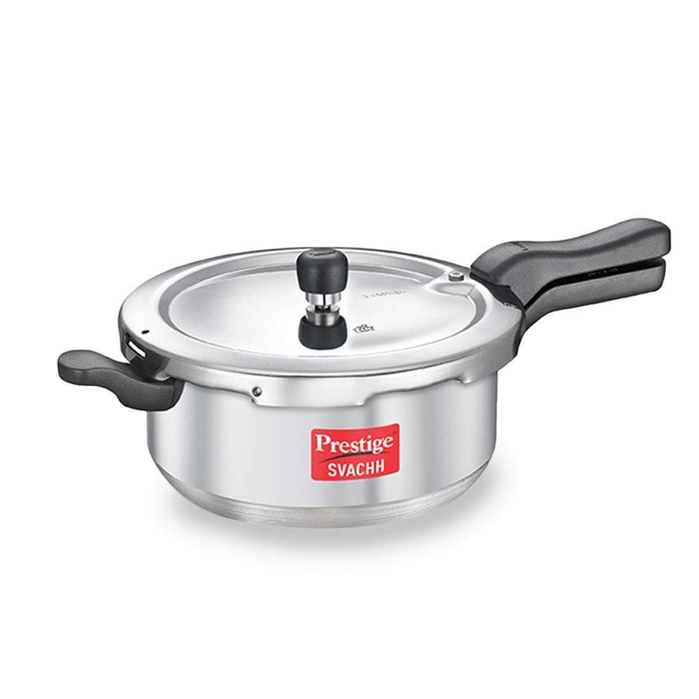 Prestige Svachh Aluminium Pressure Cooker, with Spillage Control, 5L-Home & Kitchen Accessories-dealsplant