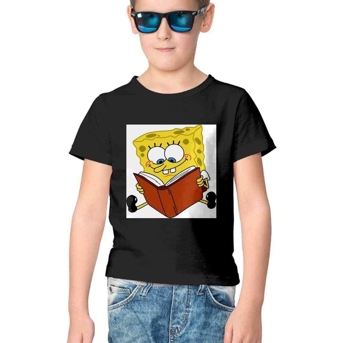 Dealsplant Half Sleeve Round Neck SpongeBob T-Shirt for Kids-Clothing-dealsplant