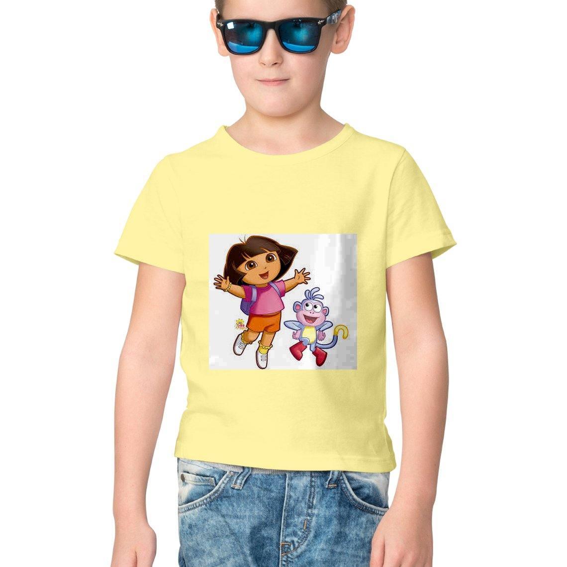 Dealsplant Half Sleeve Round Neck DoraBujji T-Shirt for Kids-Clothing-dealsplant