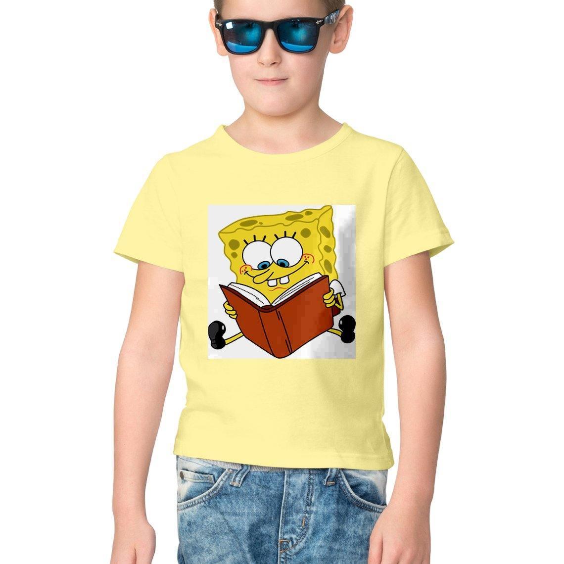 Dealsplant Half Sleeve Round Neck SpongeBob T-Shirt for Kids-Clothing-dealsplant