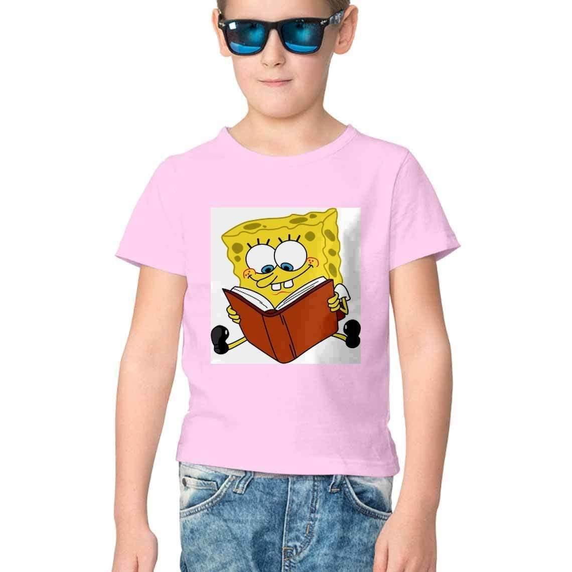 Dealsplant Half Sleeve Round Neck SpongeBob T-Shirt for Kids-Clothing-dealsplant
