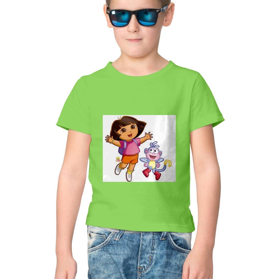 Dealsplant Half Sleeve Round Neck DoraBujji T-Shirt for Kids-Clothing-dealsplant