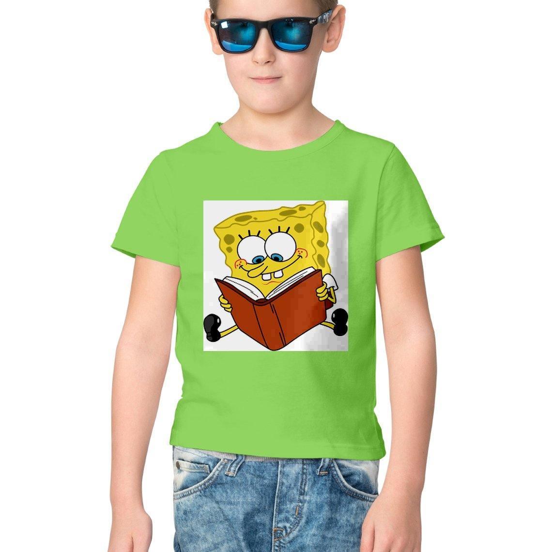 Dealsplant Half Sleeve Round Neck SpongeBob T-Shirt for Kids-Clothing-dealsplant