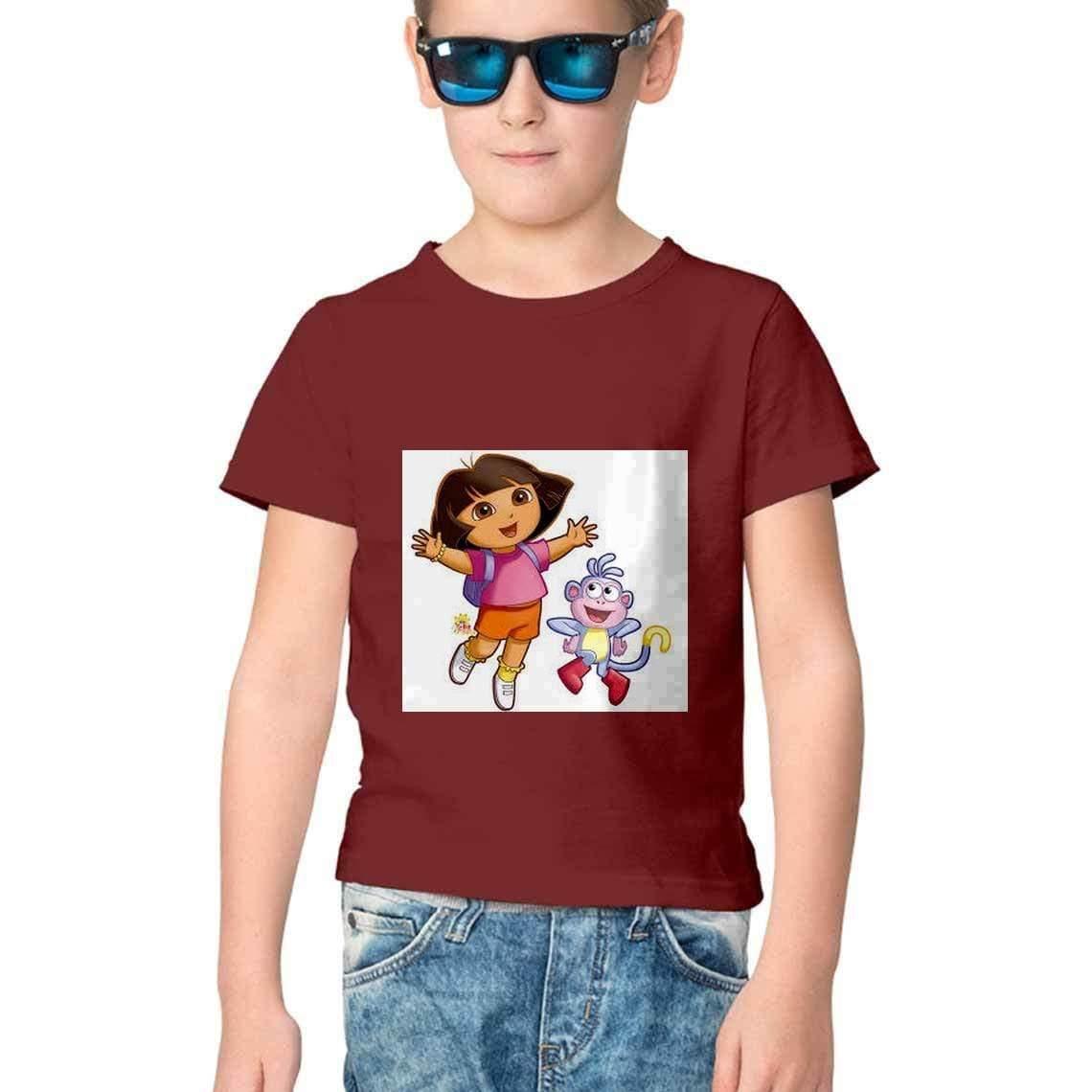 Dealsplant Half Sleeve Round Neck DoraBujji T-Shirt for Kids-Clothing-dealsplant