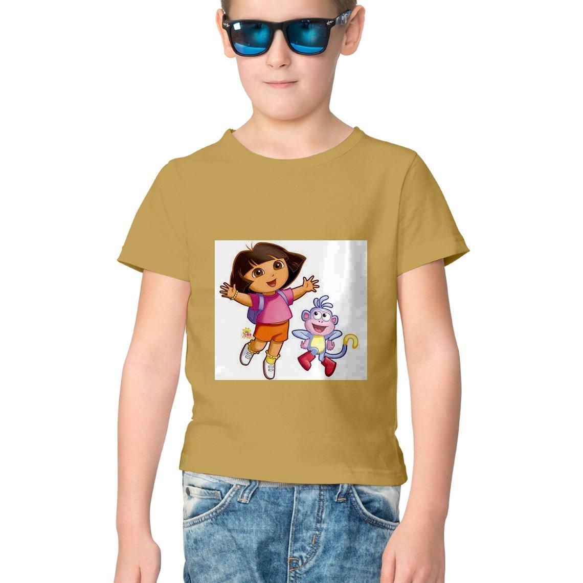 Dealsplant Half Sleeve Round Neck DoraBujji T-Shirt for Kids-Clothing-dealsplant