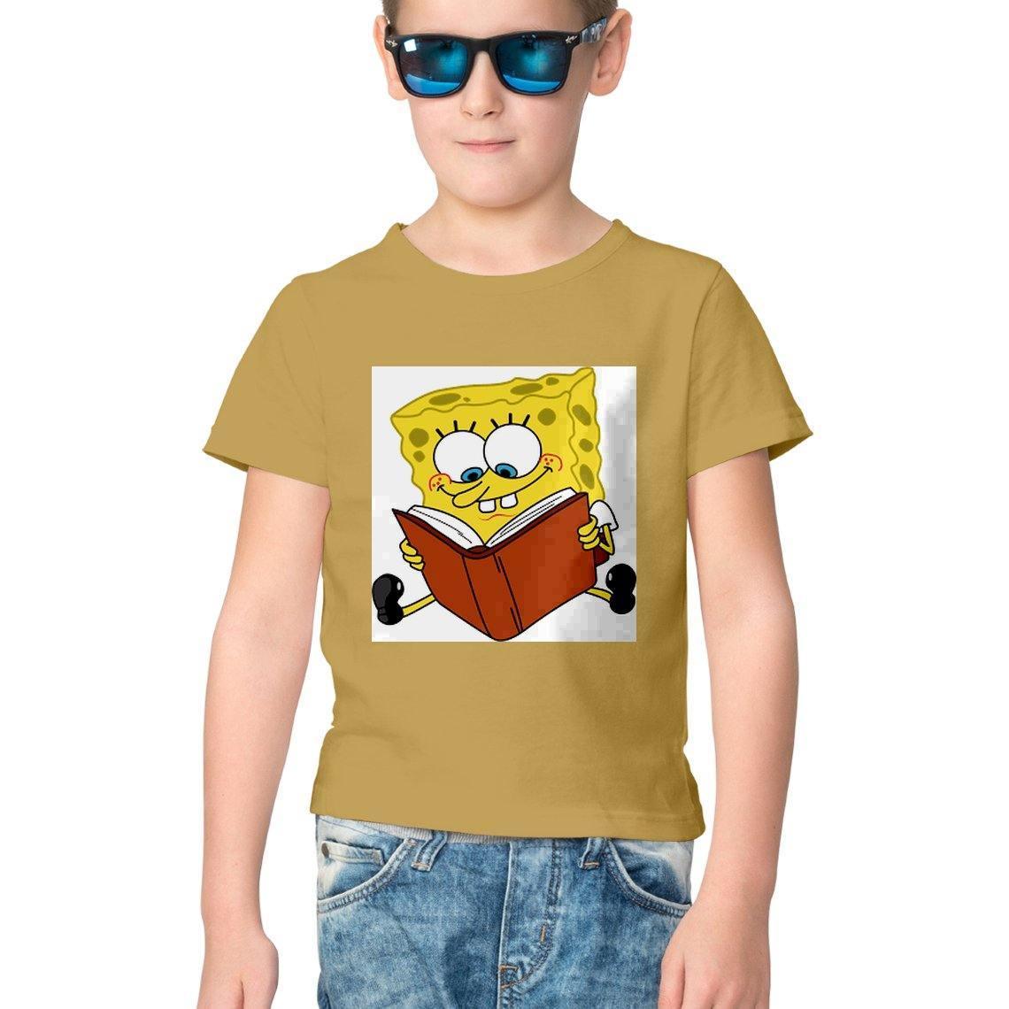 Dealsplant Half Sleeve Round Neck SpongeBob T-Shirt for Kids-Clothing-dealsplant