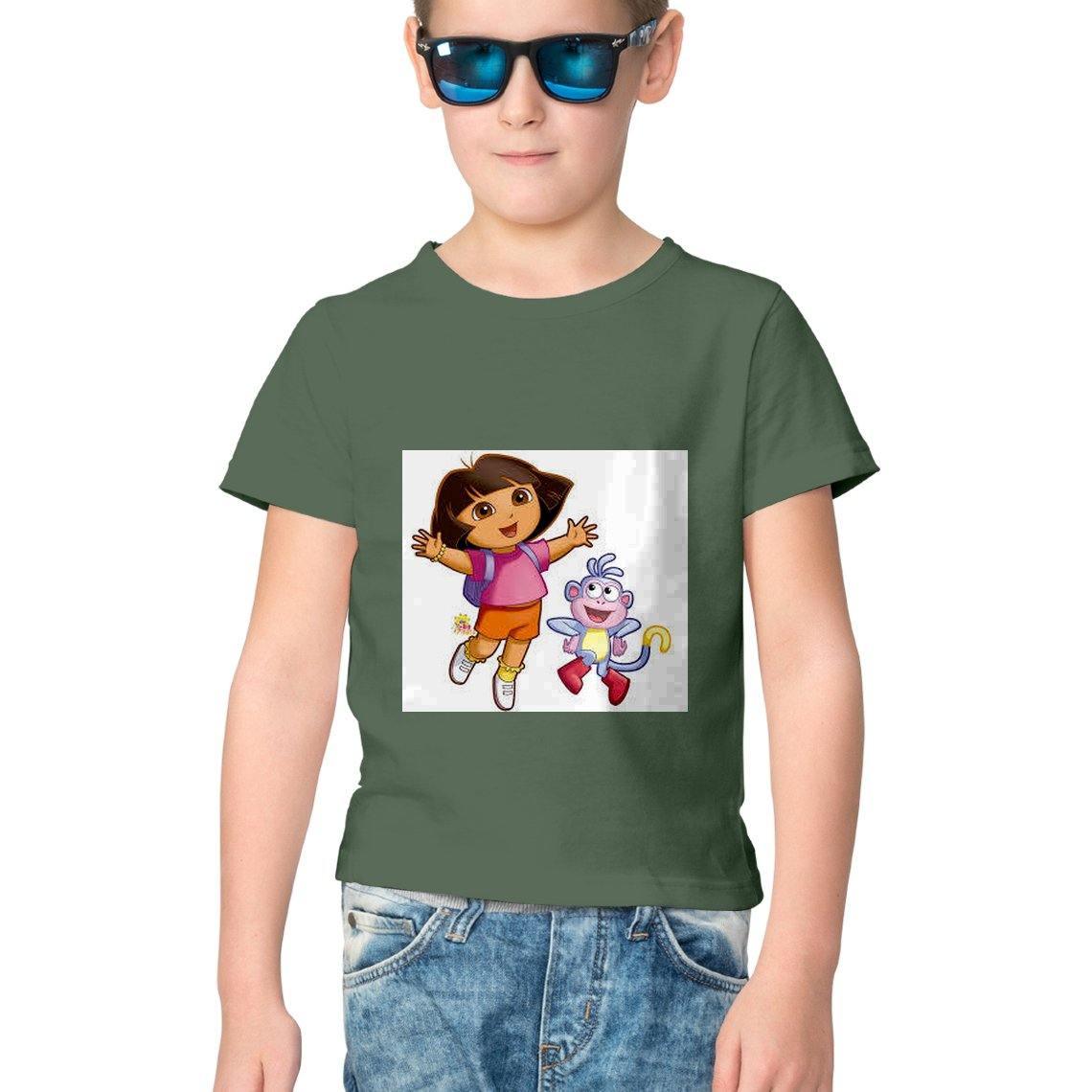 Dealsplant Half Sleeve Round Neck DoraBujji T-Shirt for Kids-Clothing-dealsplant