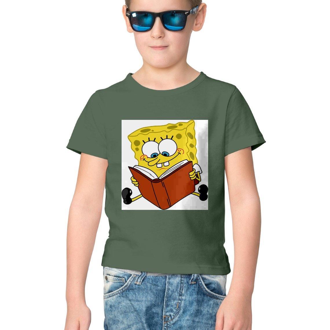 Dealsplant Half Sleeve Round Neck SpongeBob T-Shirt for Kids-Clothing-dealsplant
