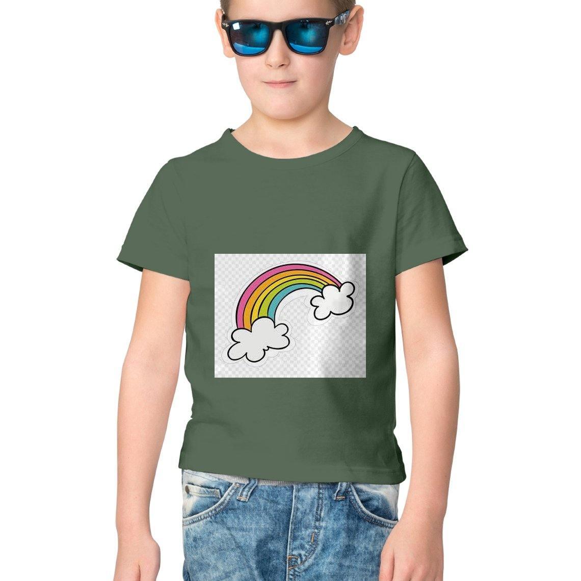 Dealsplant Half Sleeve RoundNeck Rainbow T-Shirt for Kids-Clothing-dealsplant
