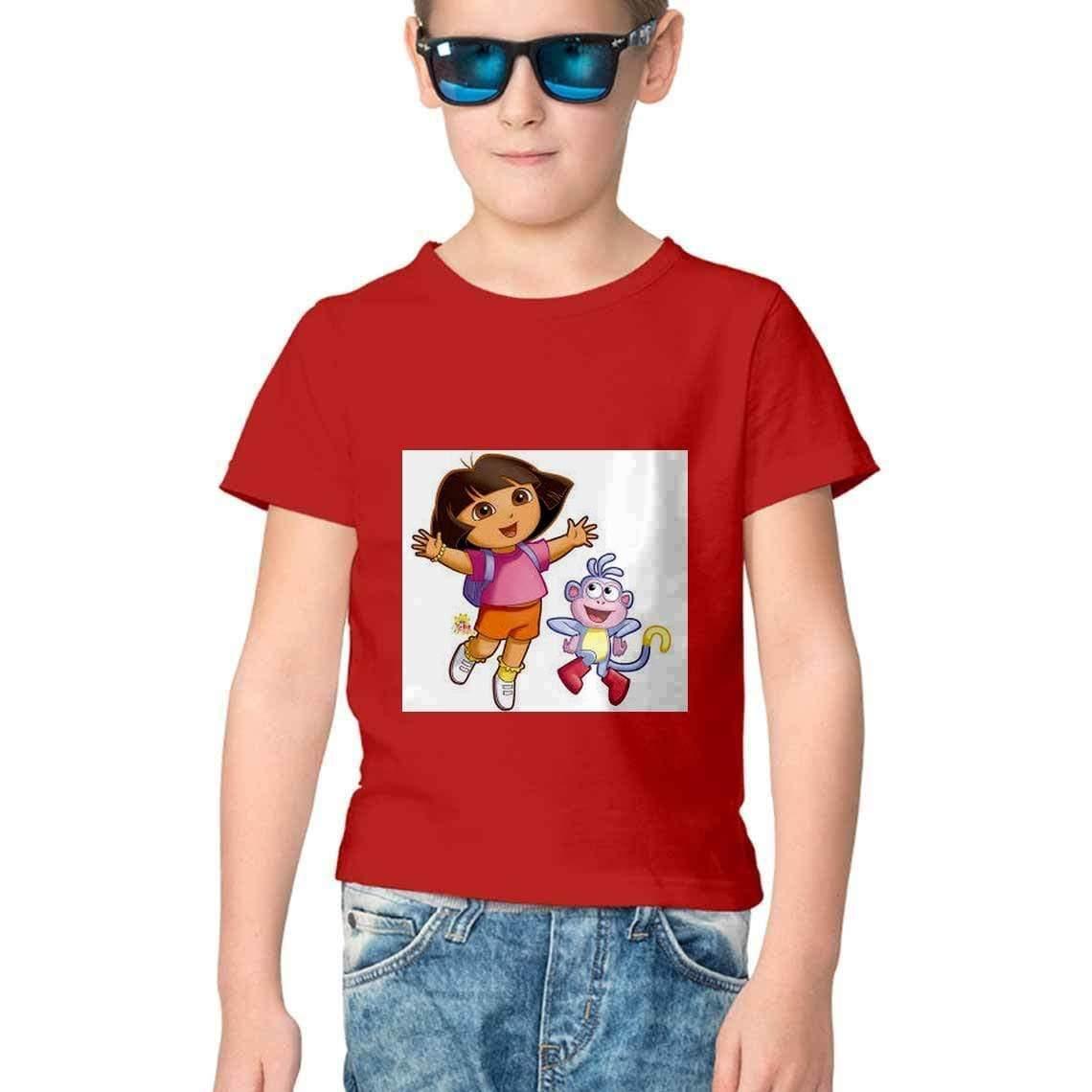 Dealsplant Half Sleeve Round Neck DoraBujji T-Shirt for Kids-Clothing-dealsplant