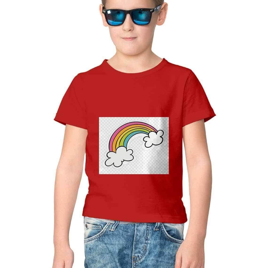 Dealsplant Half Sleeve RoundNeck Rainbow T-Shirt for Kids-Clothing-dealsplant
