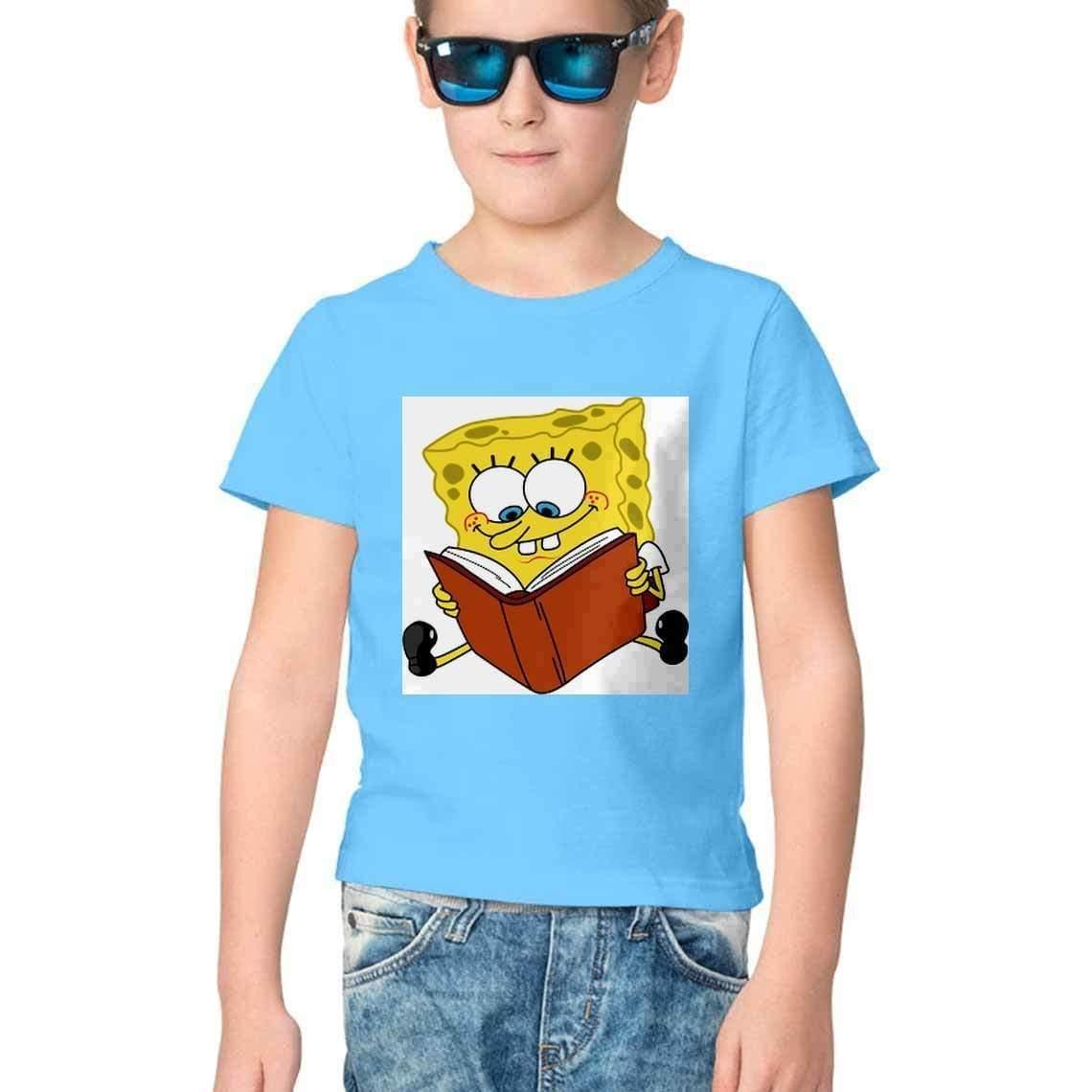 Dealsplant Half Sleeve Round Neck SpongeBob T-Shirt for Kids-Clothing-dealsplant