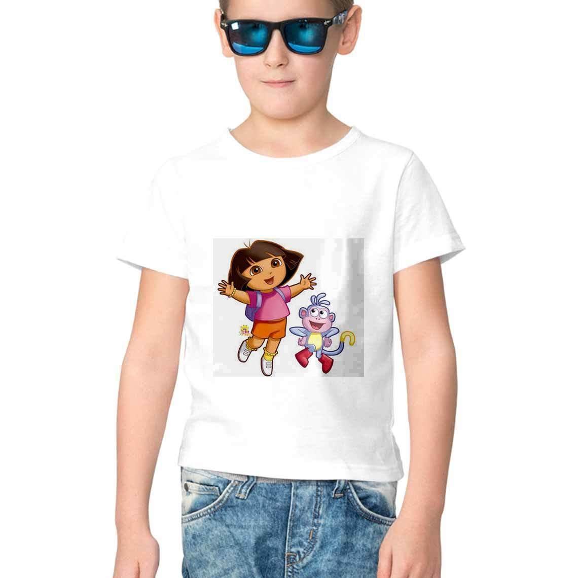 Dealsplant Half Sleeve Round Neck DoraBujji T-Shirt for Kids-Clothing-dealsplant