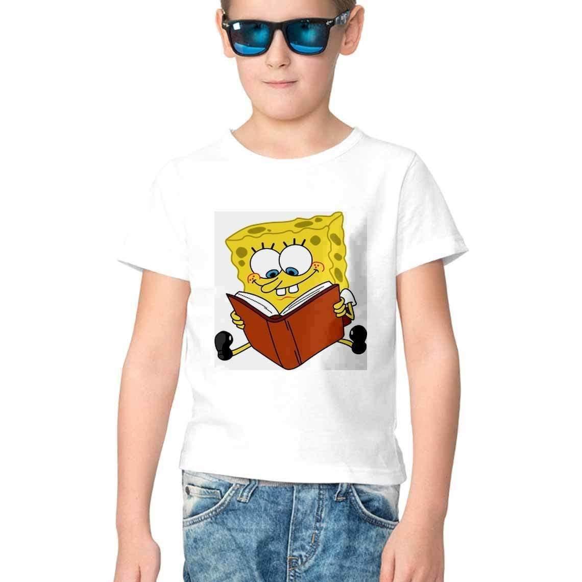 Dealsplant Half Sleeve Round Neck SpongeBob T-Shirt for Kids-Clothing-dealsplant