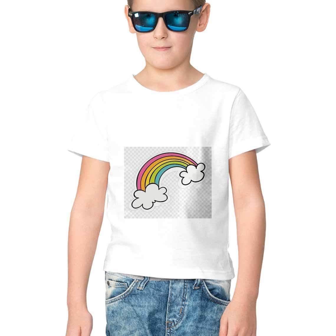 Dealsplant Half Sleeve RoundNeck Rainbow T-Shirt for Kids-Clothing-dealsplant