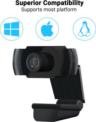 QUANTUM QHM 990 PC/Mac/Laptop Full HD 1080 pixels 30 FPS Web Camera With Noise Cancelling built-in Mic Webcam (Black)-Web Camera-dealsplant