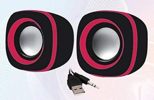Quantum QHM 602 USB Mini Speaker (Black & Red)-Audio Speakers-dealsplant