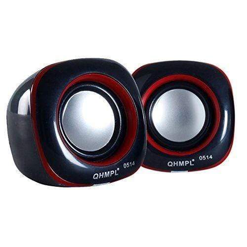 Quantum QHM 602 USB Mini Speaker (Black & Red)-Audio Speakers-dealsplant