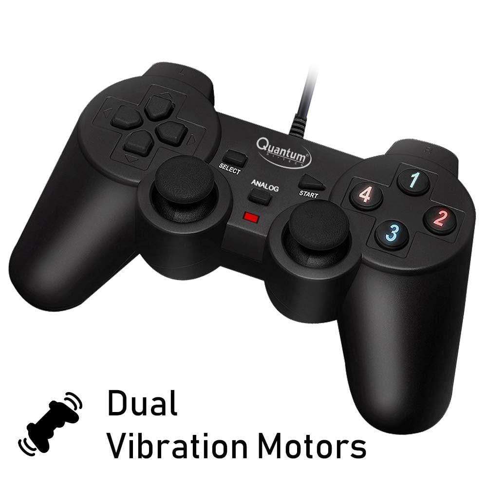 Quantum QHM7468-2V 2.0 PC Game Pad Controller (Black)-Computer Components-dealsplant