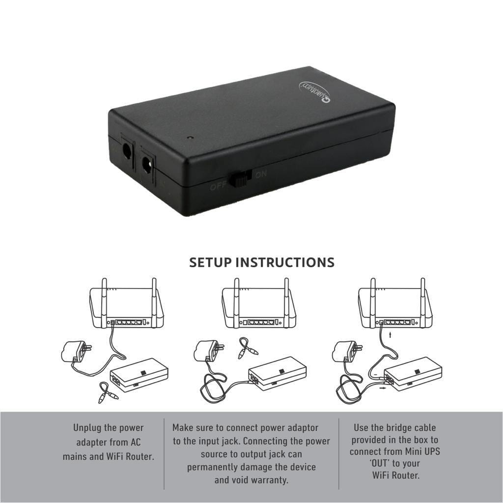 Quantum QHM-660 12v 2A Mini UPS for wifi router cordless phone CCTV Camera-UPS-dealsplant