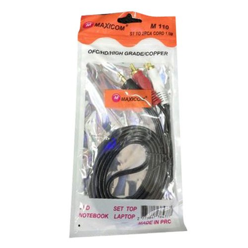 Maxicom TV-out Cable 1.5 Meter 3RCA to 3RCA Gold Plated Both Side Male AV 1.5 m RCA Audio Video Cable-Cables-dealsplant